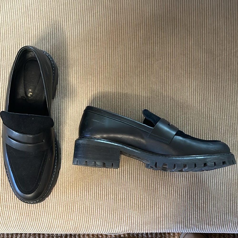 Women’s Black Loafers / Leather & Suede Penny Loafers by Maguire - Picture 6 of 8